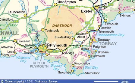 Map of South Devon